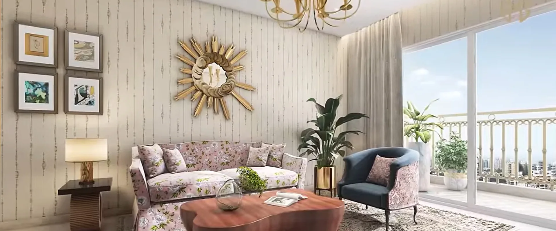 Wide interior view of Hiranandani Castalia