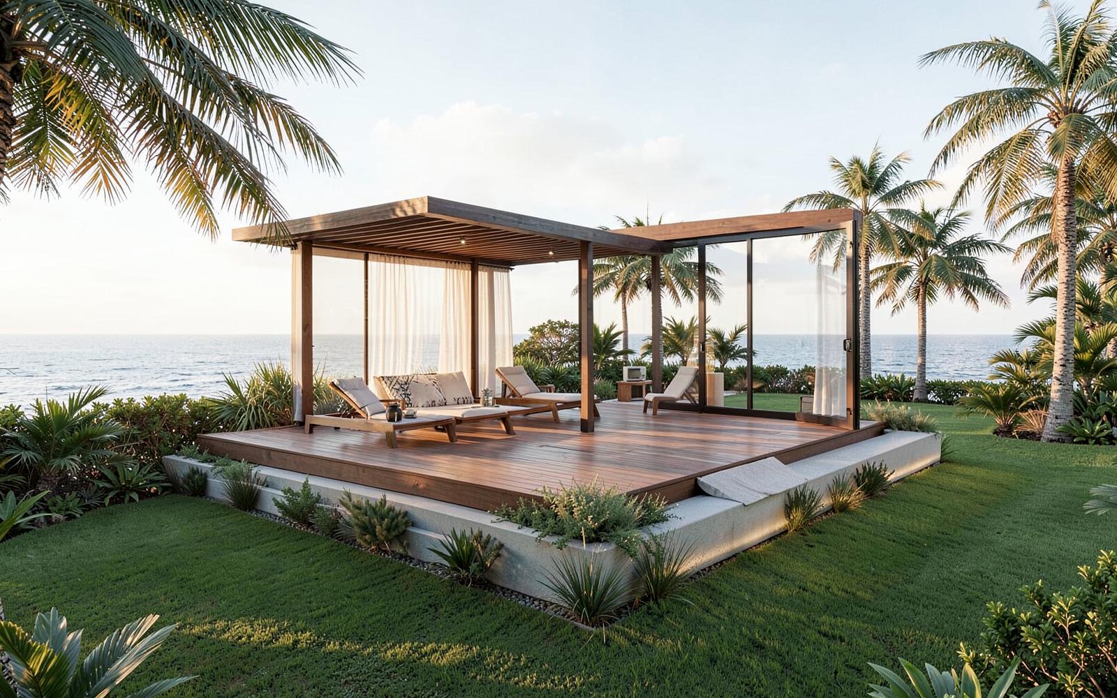 Landscaped coastal wellness deck at Hiranandani Bayview Gorai Borivali West